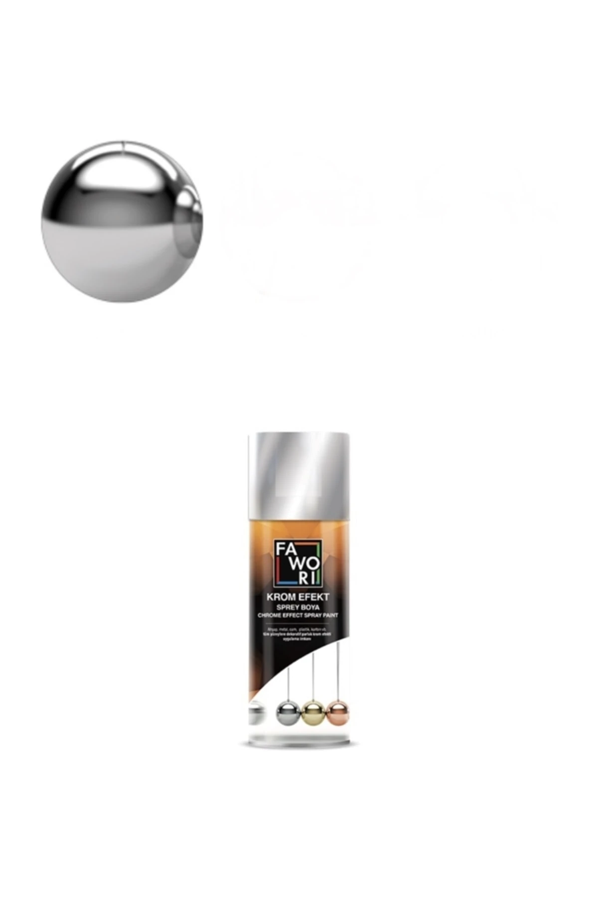 Krom Efekt Sprey Boya 400 Ml, Renk: Gümüş