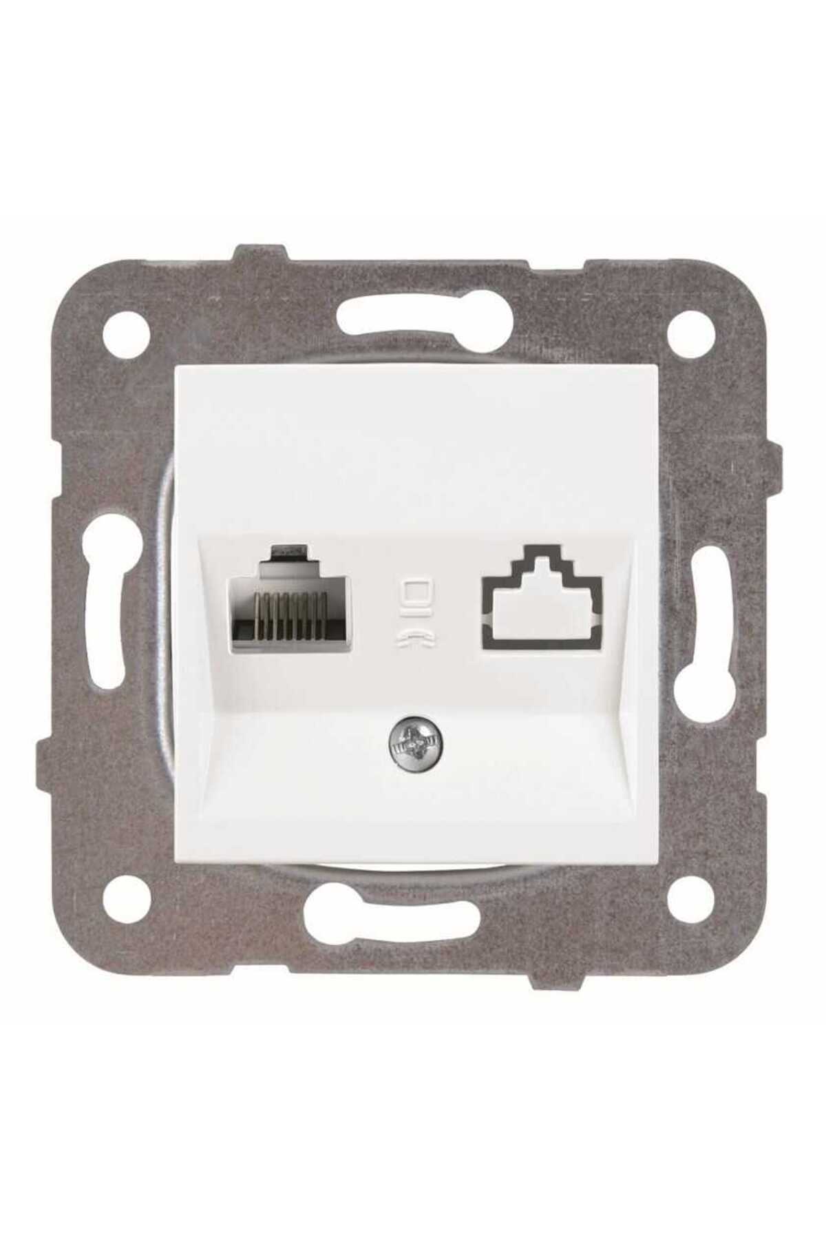 Karre Beyaz Numeris Telefon Prizi Modül