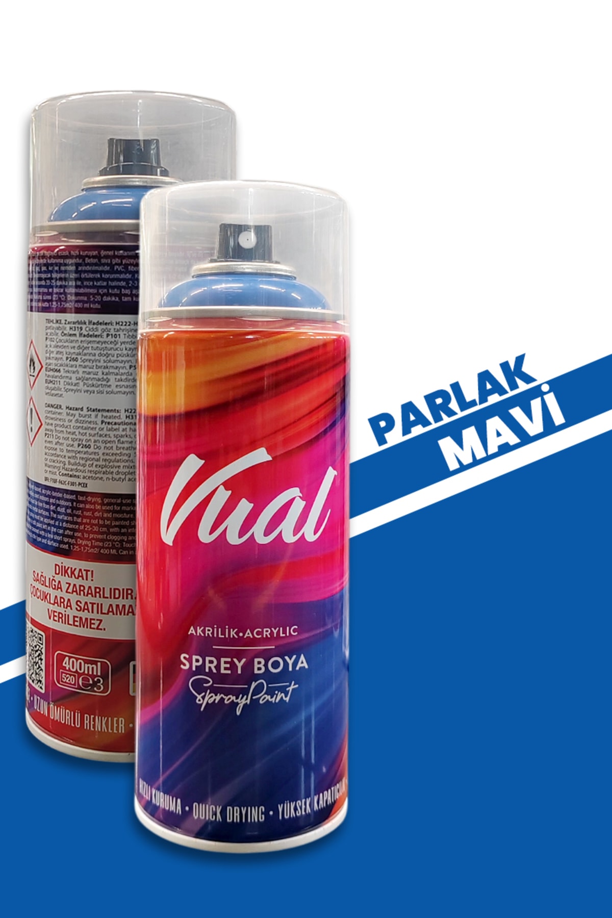 Vual Akrilik Parlak Mavi Sprey 400 ml - RAL 5010
