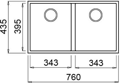 Square 760 Tg Tezgah Altı Siyah Granit Evye