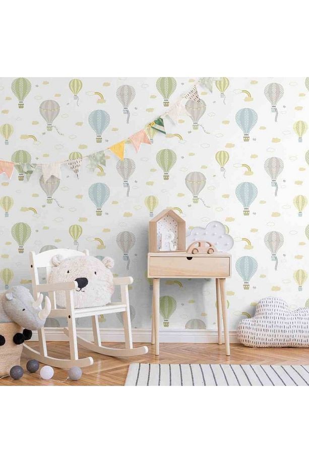Adakids 8901 Serie Uçan Balon Desenli Çocuk Odası Duvar Kağıdı 8901-2