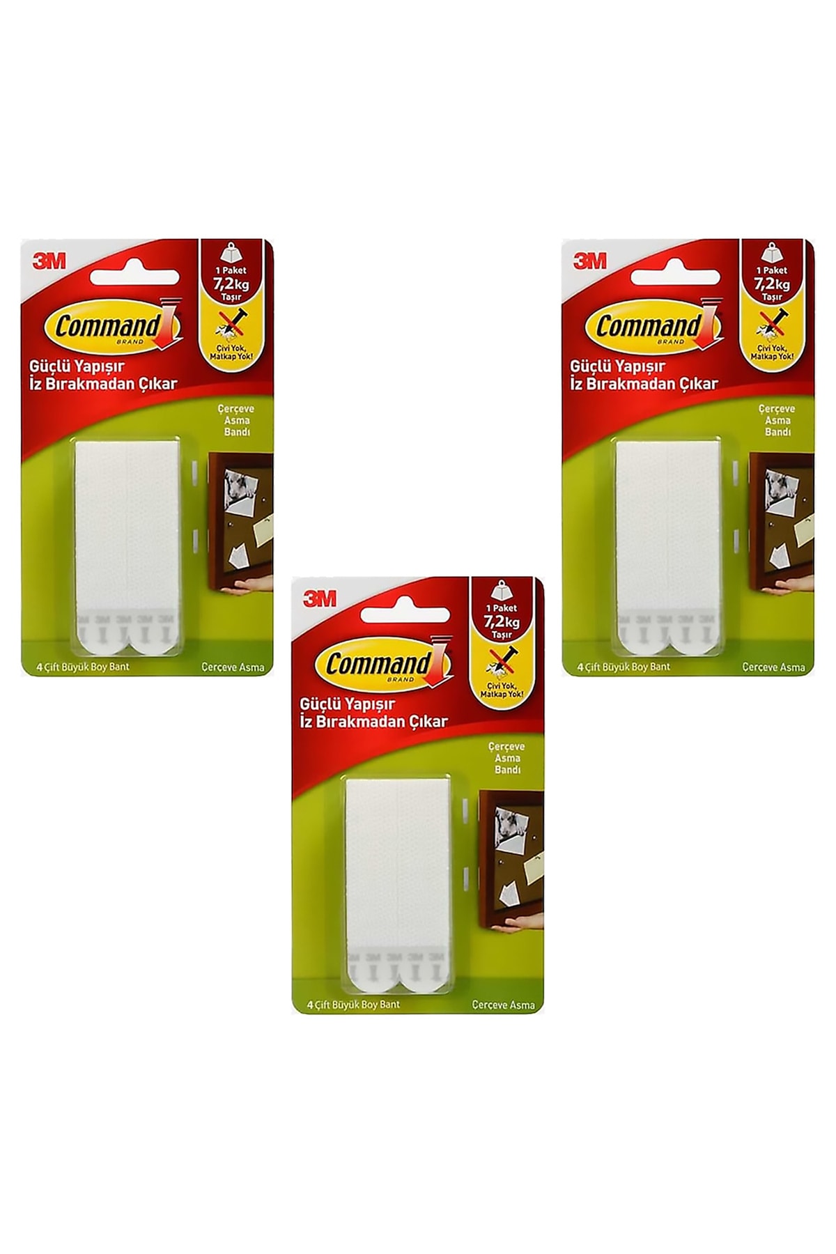 17206 Command Büyük Boy Cırt Bant 3 Paket