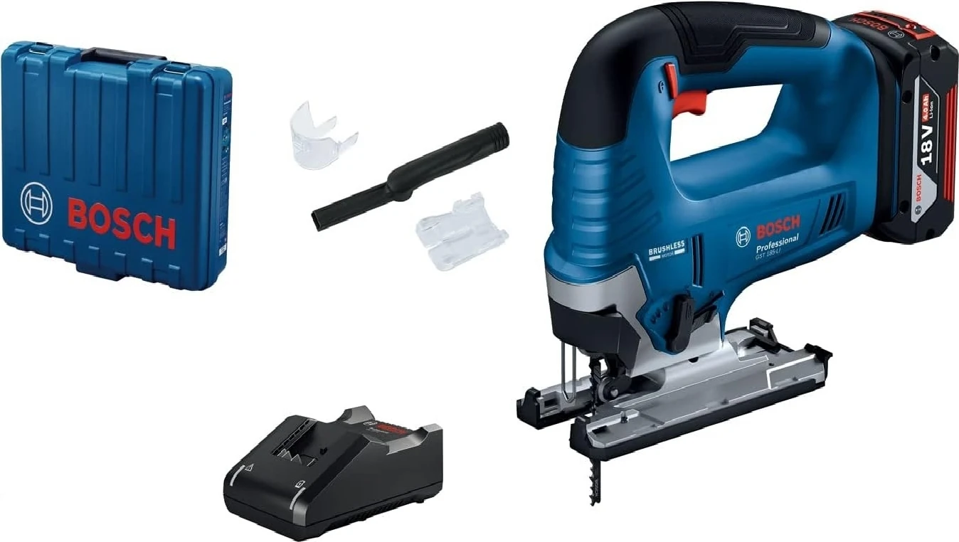 Gst 183-LI 4.0 Ah Tek Akülü Dekupaj Testere Talaş Siperi İle Taşıma Çantasında