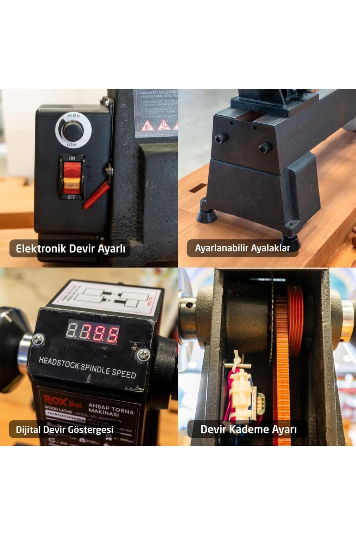 0179 Devir Ayarlı Ahşap Torna Makinası 750 Watt