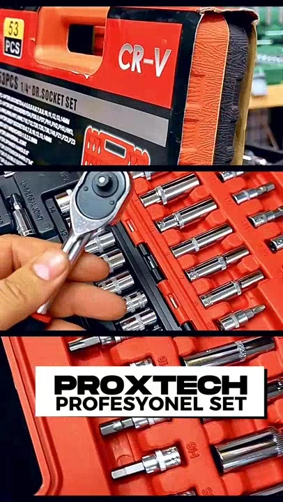 Combo Lokma Anahtar tamir Takımı 53 Adet 1/4 Cırcır Tork Anahtarı soket Seti Oto Tamir Alet Seti