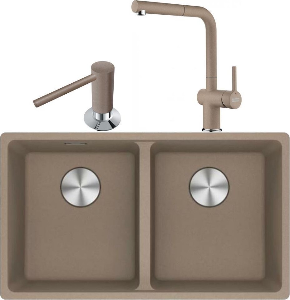 Maris Mrg 120-35-35 Oyster Granit Eviye + Active Plus Doccia 2.0 Armatür + Comfort Sıvı Sabunluk Üçlü Set