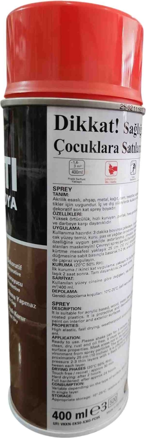 Sprey Boya Düz Makina Kırmızısı