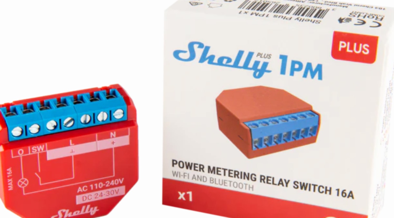 Shelly Plus 1pm 1 Kanallı Enerji Ölçer Akıllı Ev Anahtarı - Wifi & Bluetooth Kontrollü Röle (Android, Ios, Alexa & Google Uyumlu)