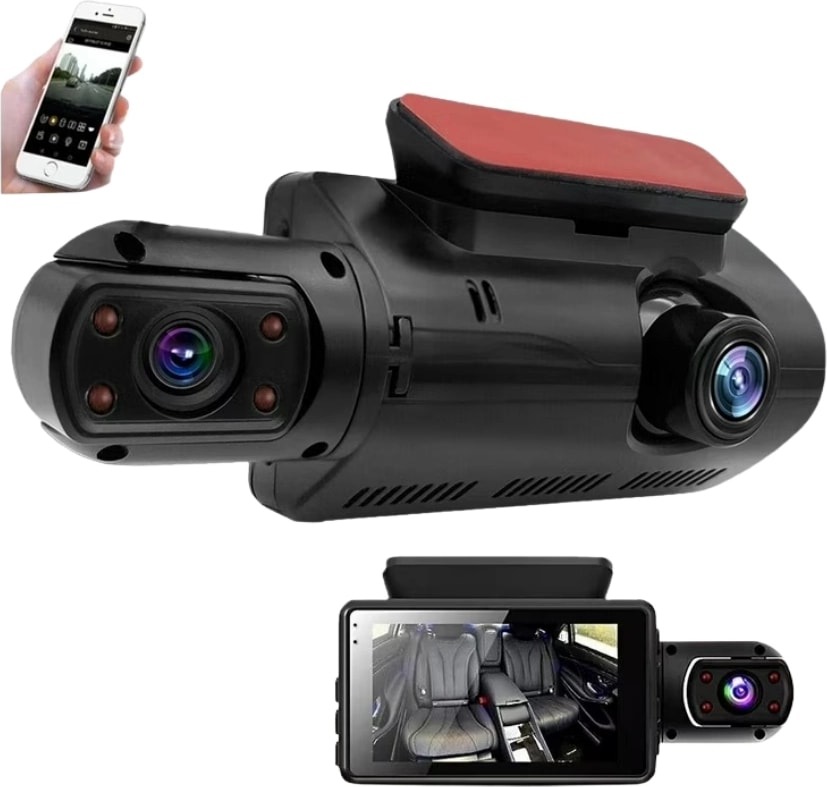 Buğz Çift Görüşlü Dashcam – Gece Görüşlü 1080P Araç Içi Güvenlik Kamerası