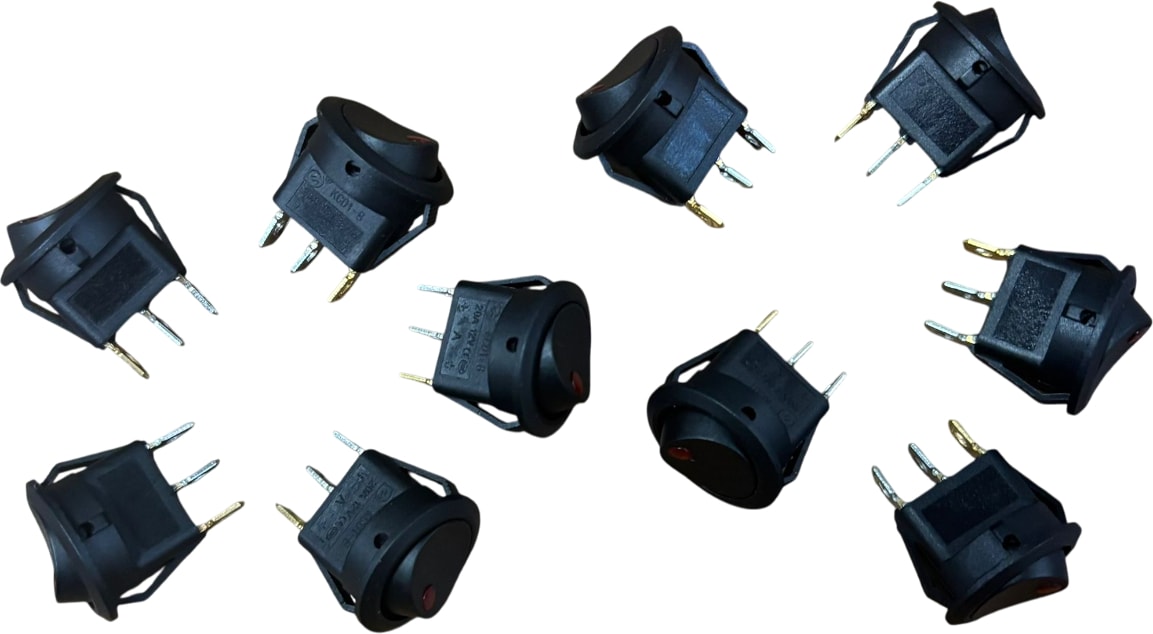 0-1 Yuvarlak Kırmızı Nokta Işıklı Düğme 10 Adet Fiyatıdır