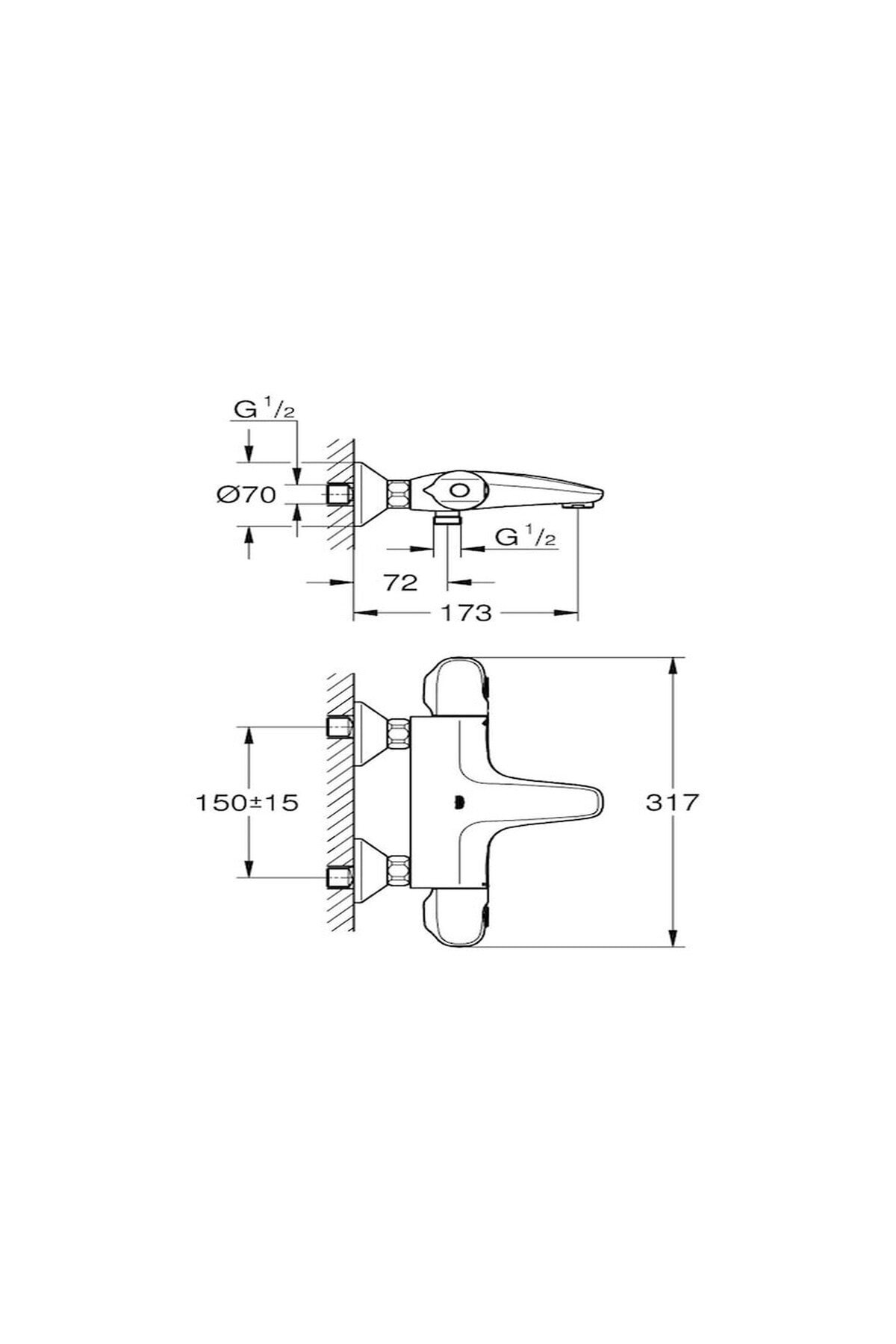 G1000 New Termostatik Banyo Bataryası - 34155003