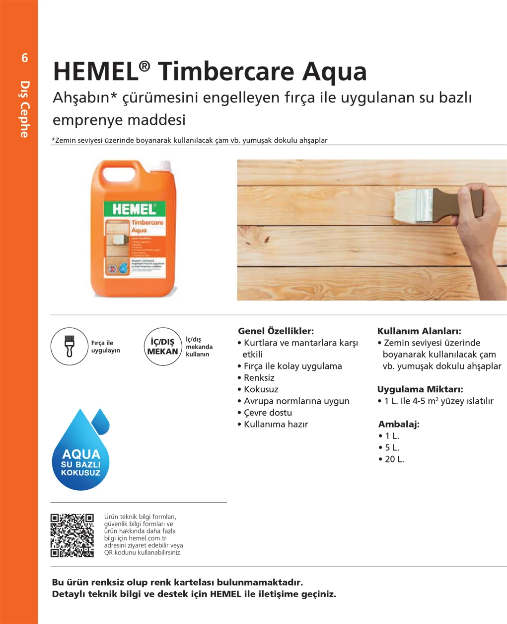 Tımbercare Aqua Fırça Emprenye Şeffaf 20 Lt