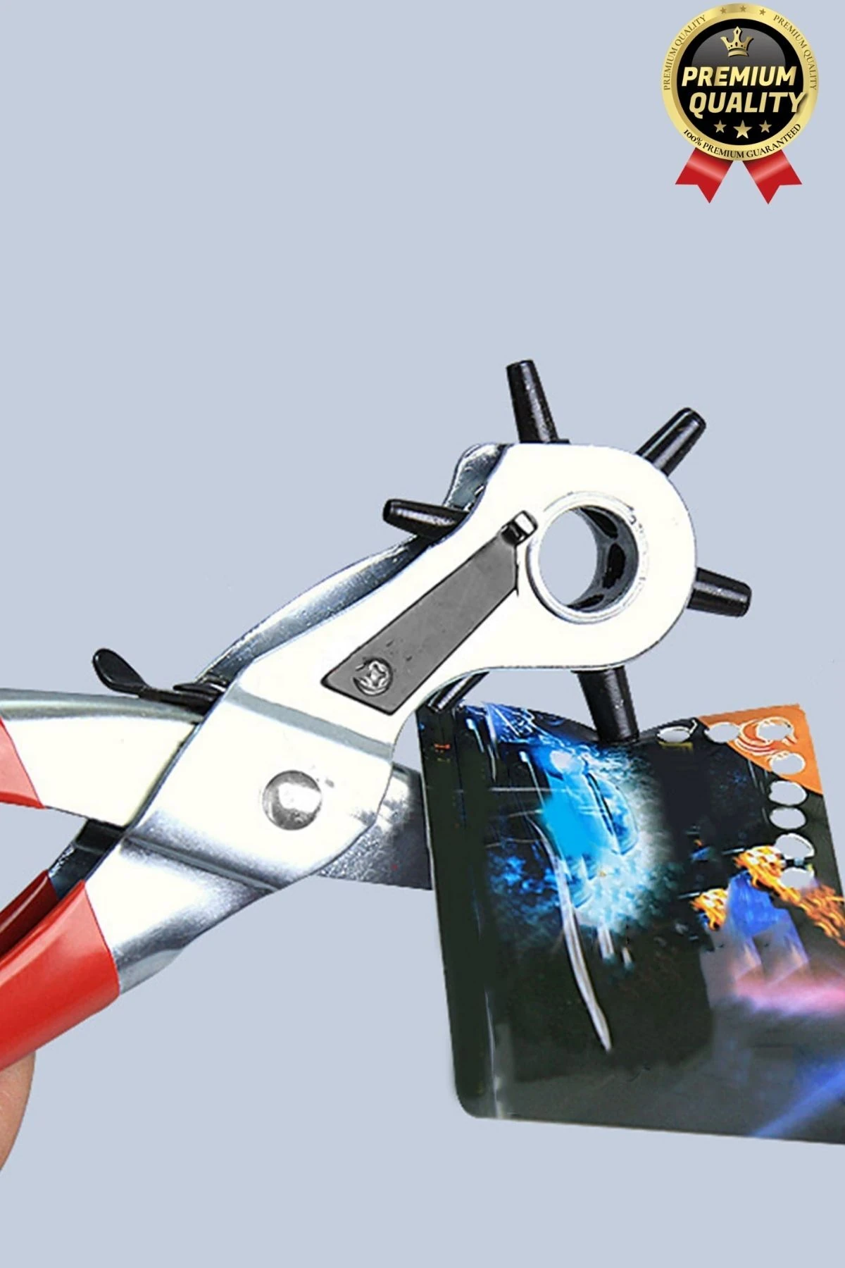 Çok Fonksiyonlu Paslanmaz Çelik Delik Açma Aleti 6 Başlıklı Kumaş Deri Pantolon Kemer Delme Pensesi