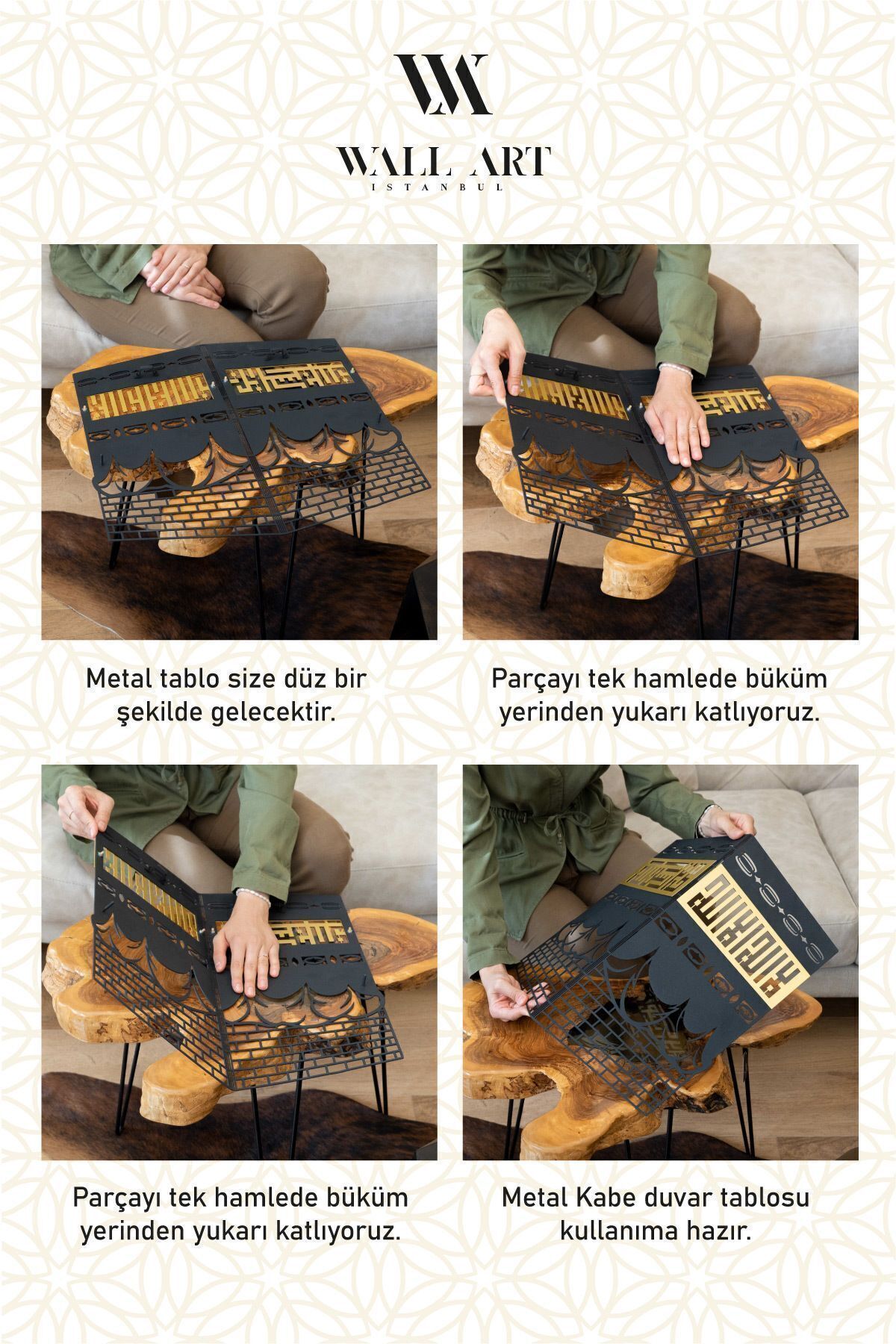 3 Boyutlu Kâbe-i Şerif Metal Islami Duvar Tablosu - Kabe Tablosu - Dini Tablolar - Wam121