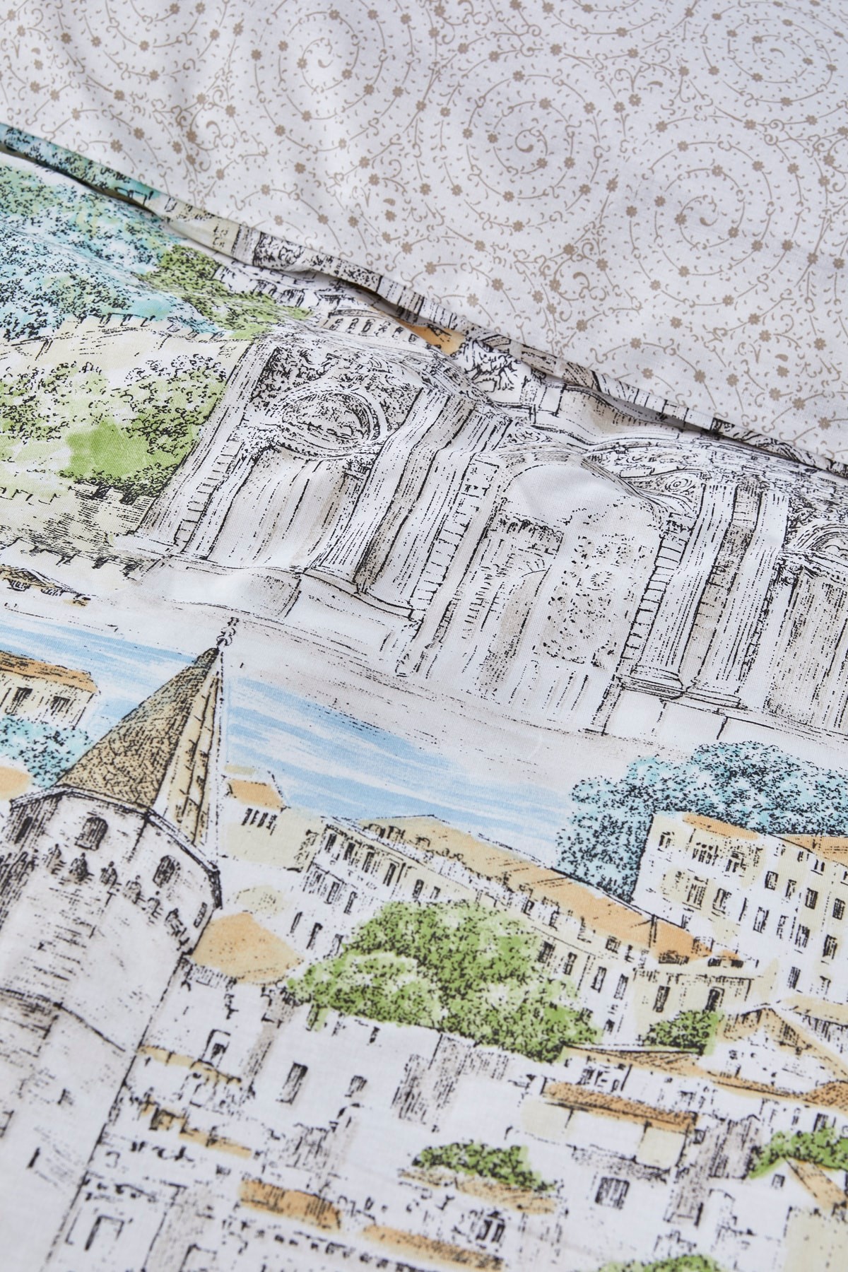 Rumeli Yeşil %100 Pamuk Çift Kişilik Nevresim Takımı