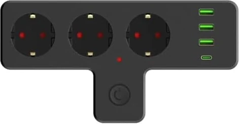 3&apos;lü Duvar Priz Termal Akım Korumalı Priz 3 x Usb, 1 x Type-C 20W Pd Giriş