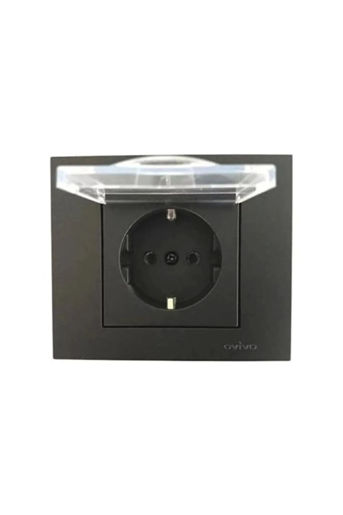 SİYAH KAPAKLI PRİZ + ÇERÇEVE
