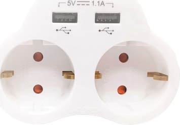İkili Topraklı Ve USB Şarj Prizi 1A