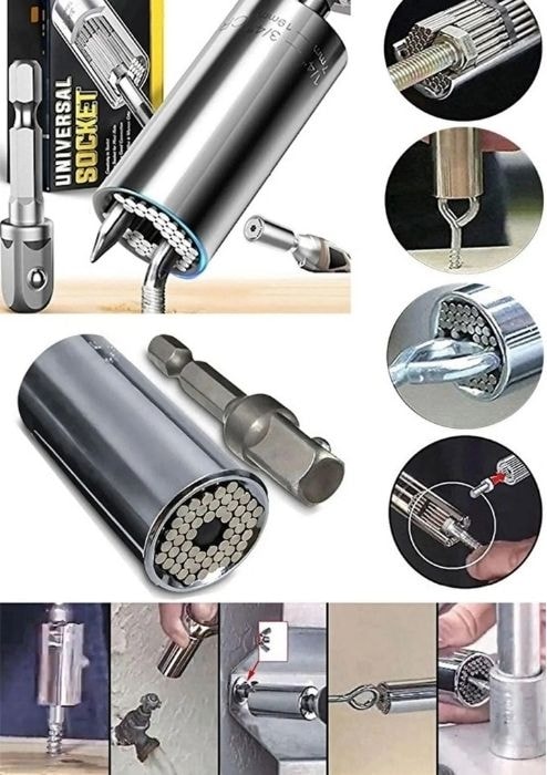 Chrome Vanadium Çelik 7-19 mm Ats Akıllı Çok Amaçlı Lokma Aparatı Seti Üniversal Anahtar