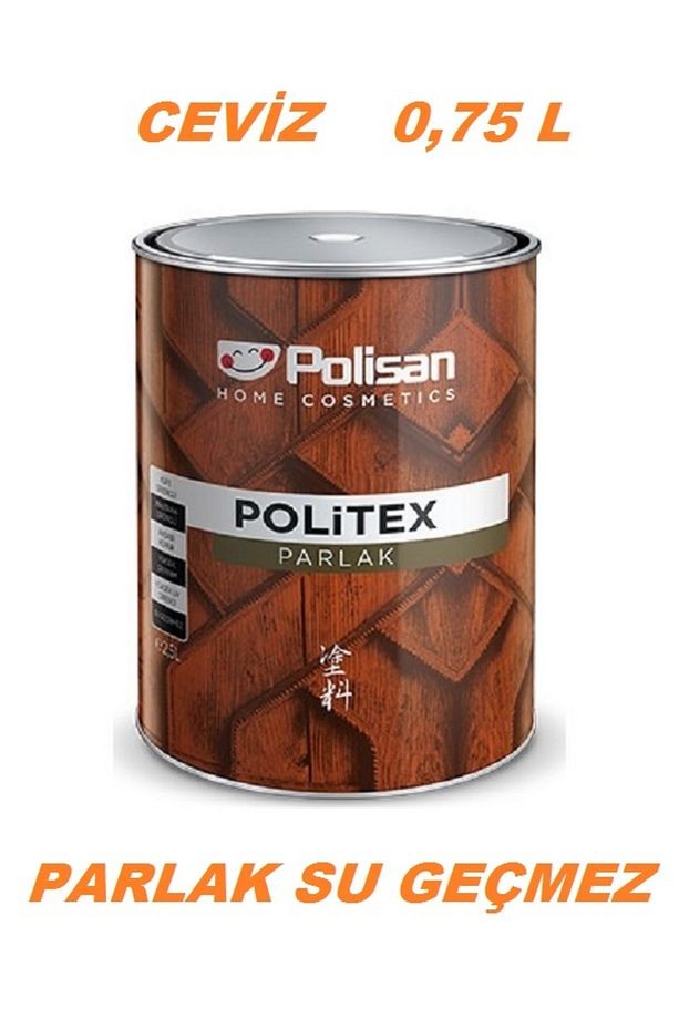 POLİSAN POLITEX PARLAK VERNİK CEVİZ SU GEÇİRMEZ UV DİRENÇLİ YÜKSEK DAYANIM 0,75 L  KOD: 0179