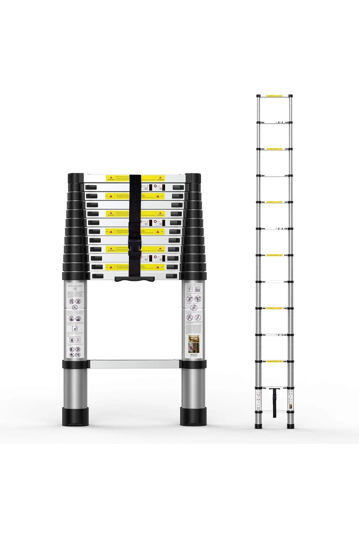 TENTECH 3,2 mt Paslanmaz Teleskopik Merdiven 11 Basamaklı
