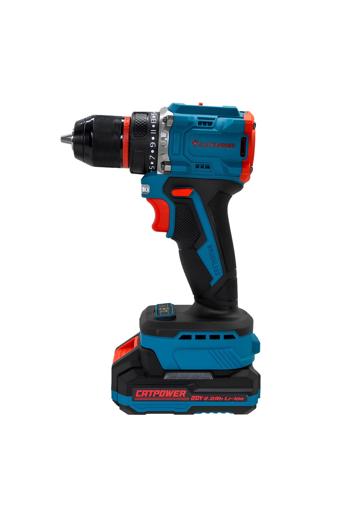 CAT POWER Catpower CAT1020 Akülü Kömürsüz Darbesiz Matkap Vidalama Çift Akülü Çantalı 10MM 20V 2.0AH