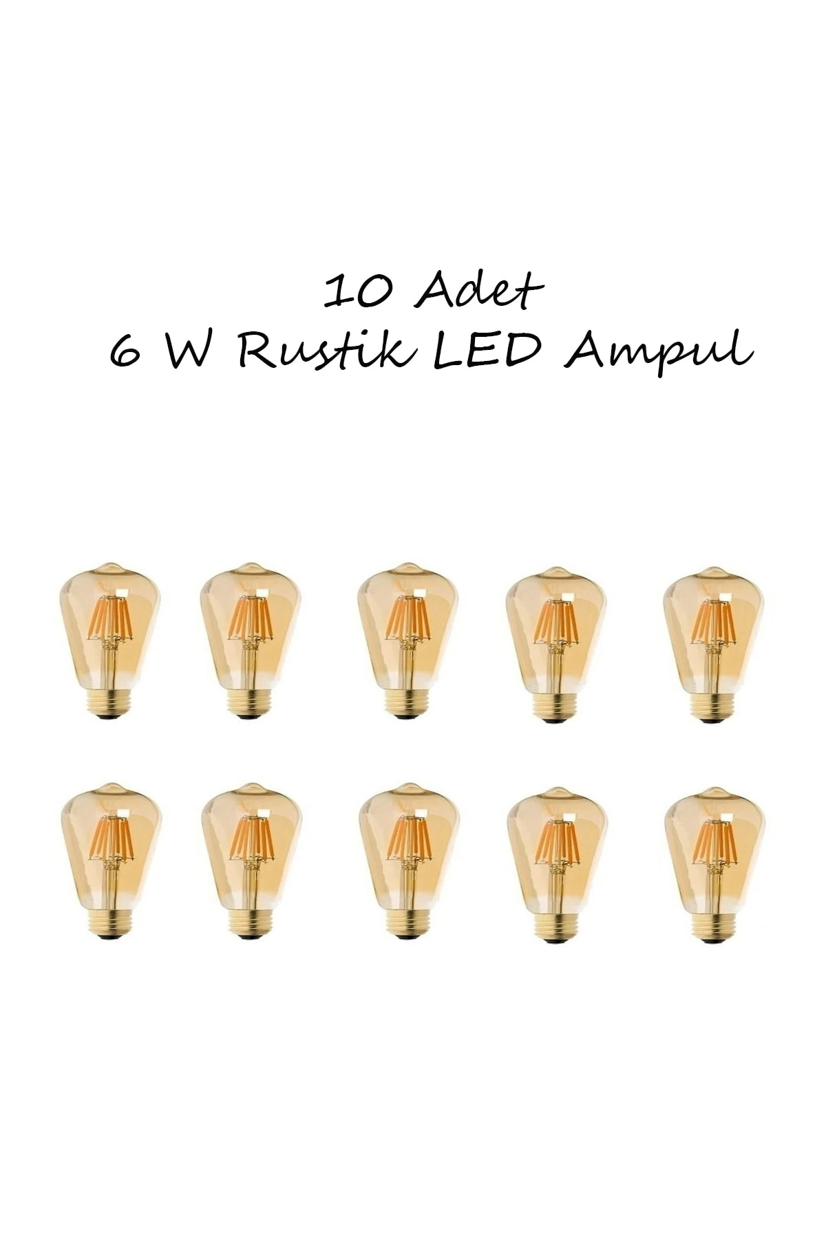 10 Adet 6w Rustik Led Ampul St64 / Ct-4313
