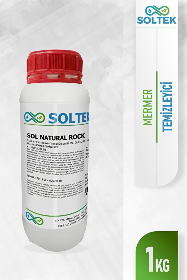 Ultra Etkili ve Güçlü Doğal Taş Derz Banyo Fayans Zemin Mermer Temizleyici - Sol Naturel Rock 1 kg