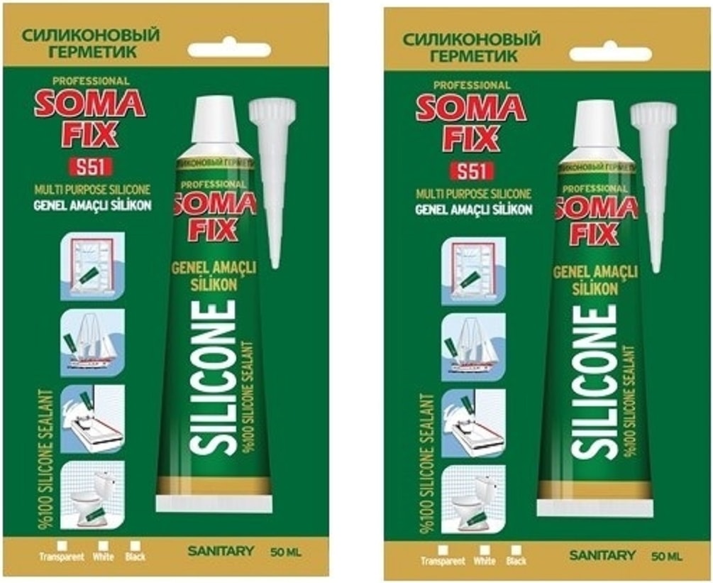 2 Adet 50 ml Tüp Silikon Siyah Genel Amaçlı Yapıştırıcı