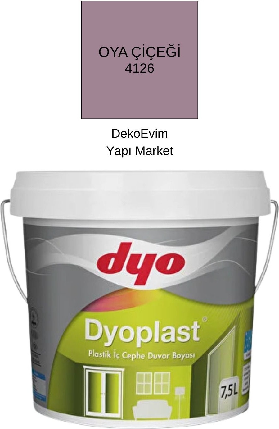 plast Plastik Iç Cephe Duvar B. Oya Çiçeği 7,5 Lt.