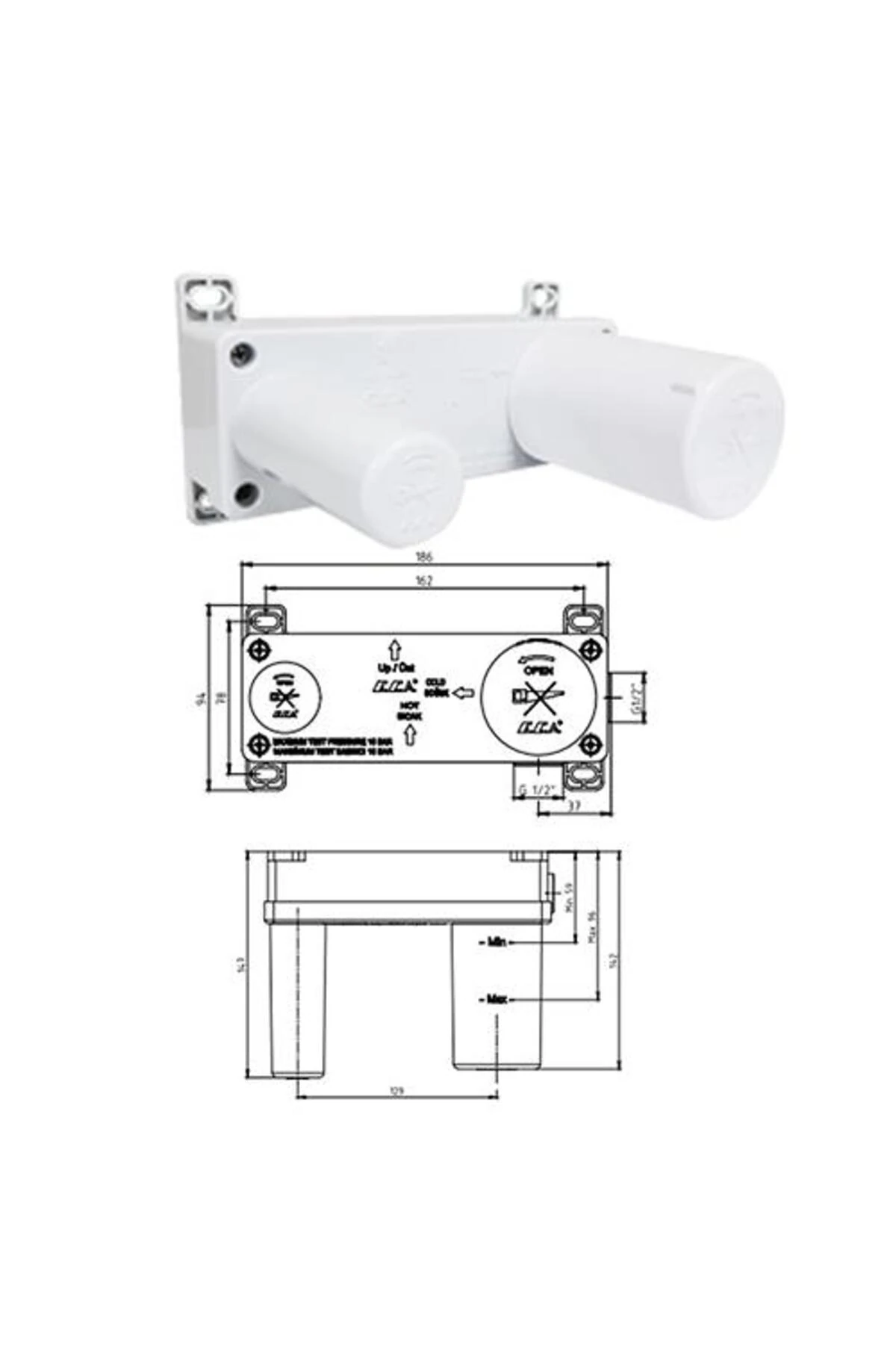 Tiera Ankastre Lavabo Bataryası Set/Çift Rozet (102167605-KK+102166601)