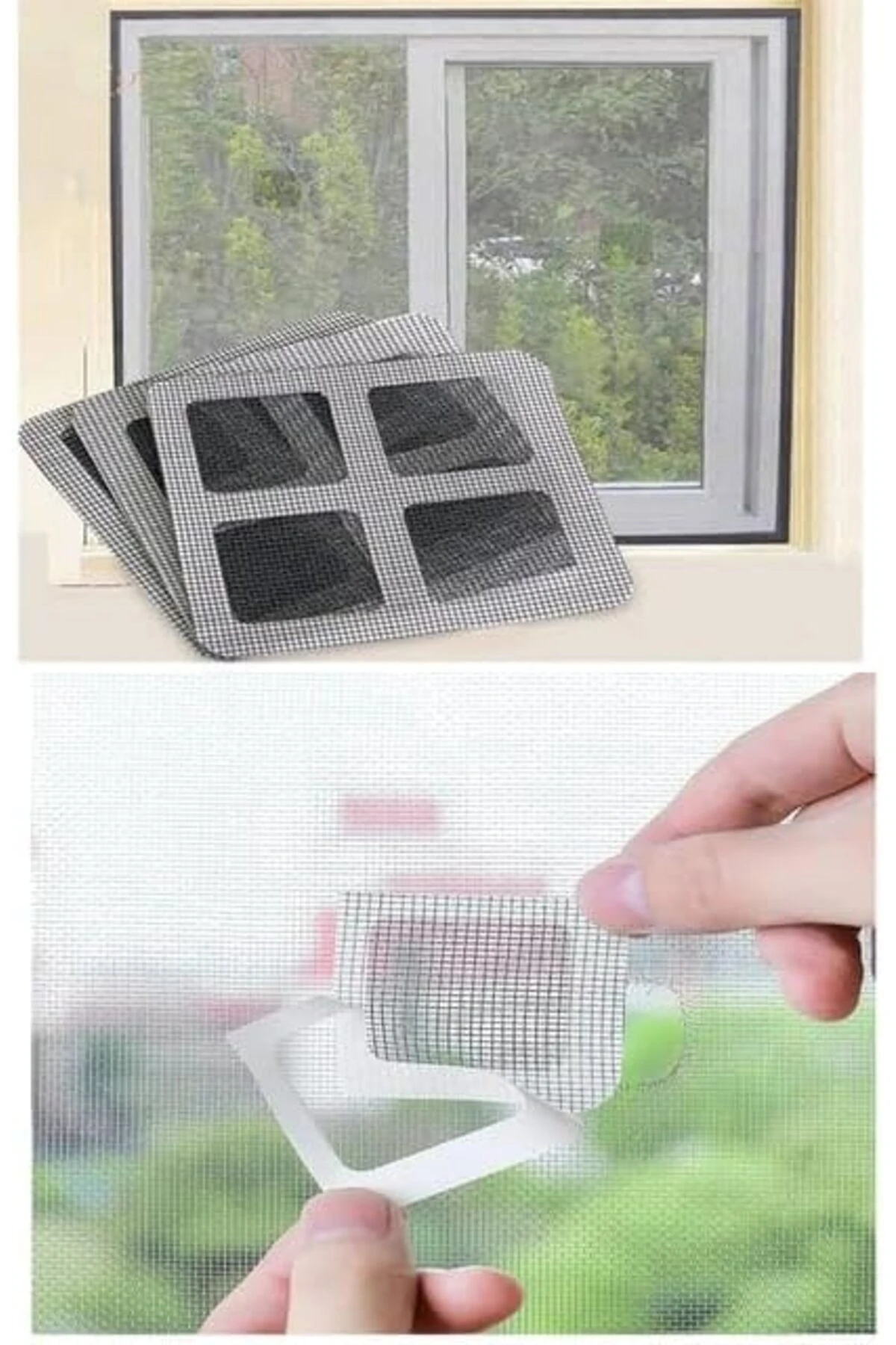 goldtrack Outlet 10 Adet Yapışkanlı Kesilerek Kullanılabilir Yırtık Kapı-Pencere Sinekliği Onarım Ta