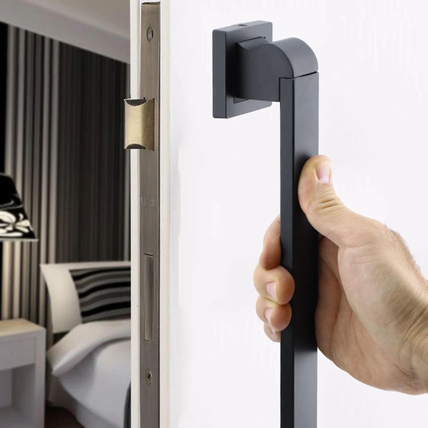 Bersel Çekme Kolu Çelik Kapı Dış Kapı Kolu Tutma Kulbu Siyah Kulp 30 cm