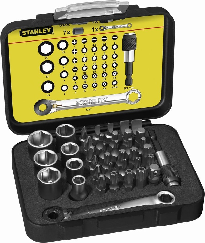 1-13-907 Fatmax 39'lu ¼ Bits + Lokma Seti Manyetik Tutucu ve Cırcır Kollu