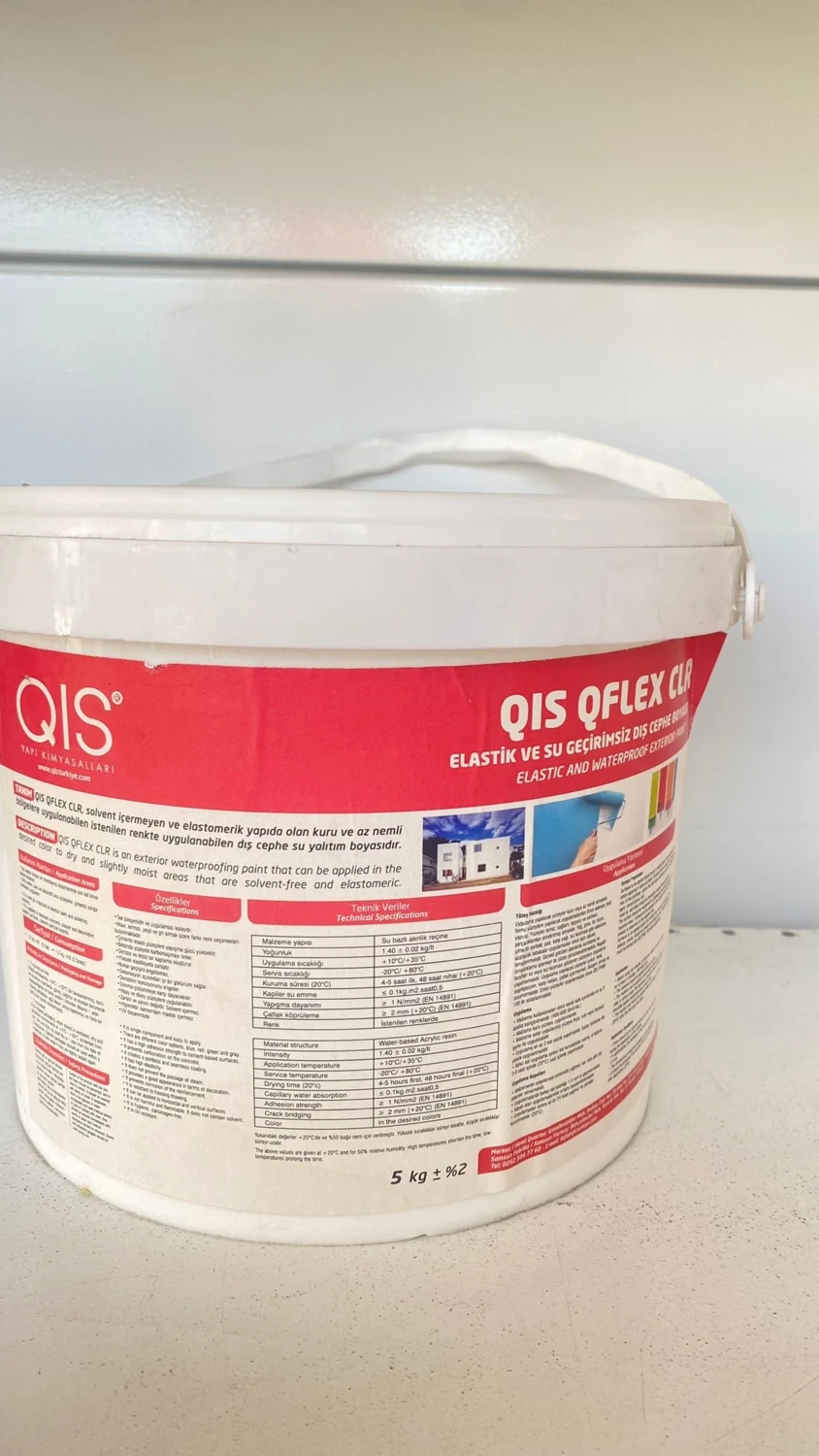 Qıs Qflex Clr Elastik ve Su Geçirimsiz Dış Cephe Boyası Beyaz