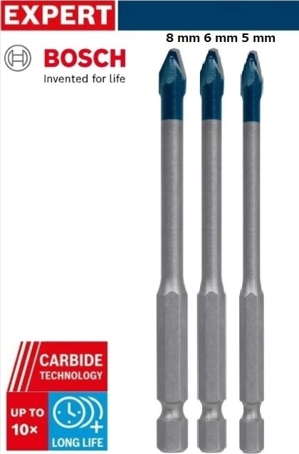 BOSCH EXPERT HardCeramic HEX-9 Delme Ucu Seti 5/6/8 mm 3 parça