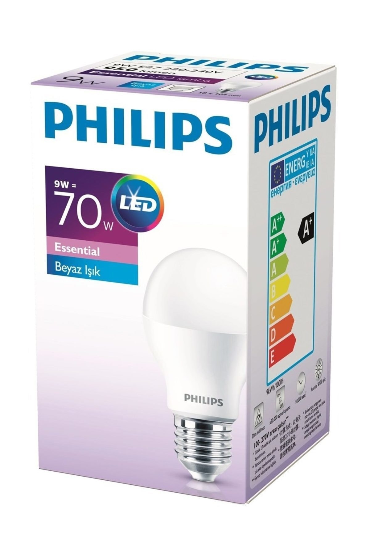 Essential Led Ampul 9W- 60W Beyaz RENK E27 Duylu 806 Lümen