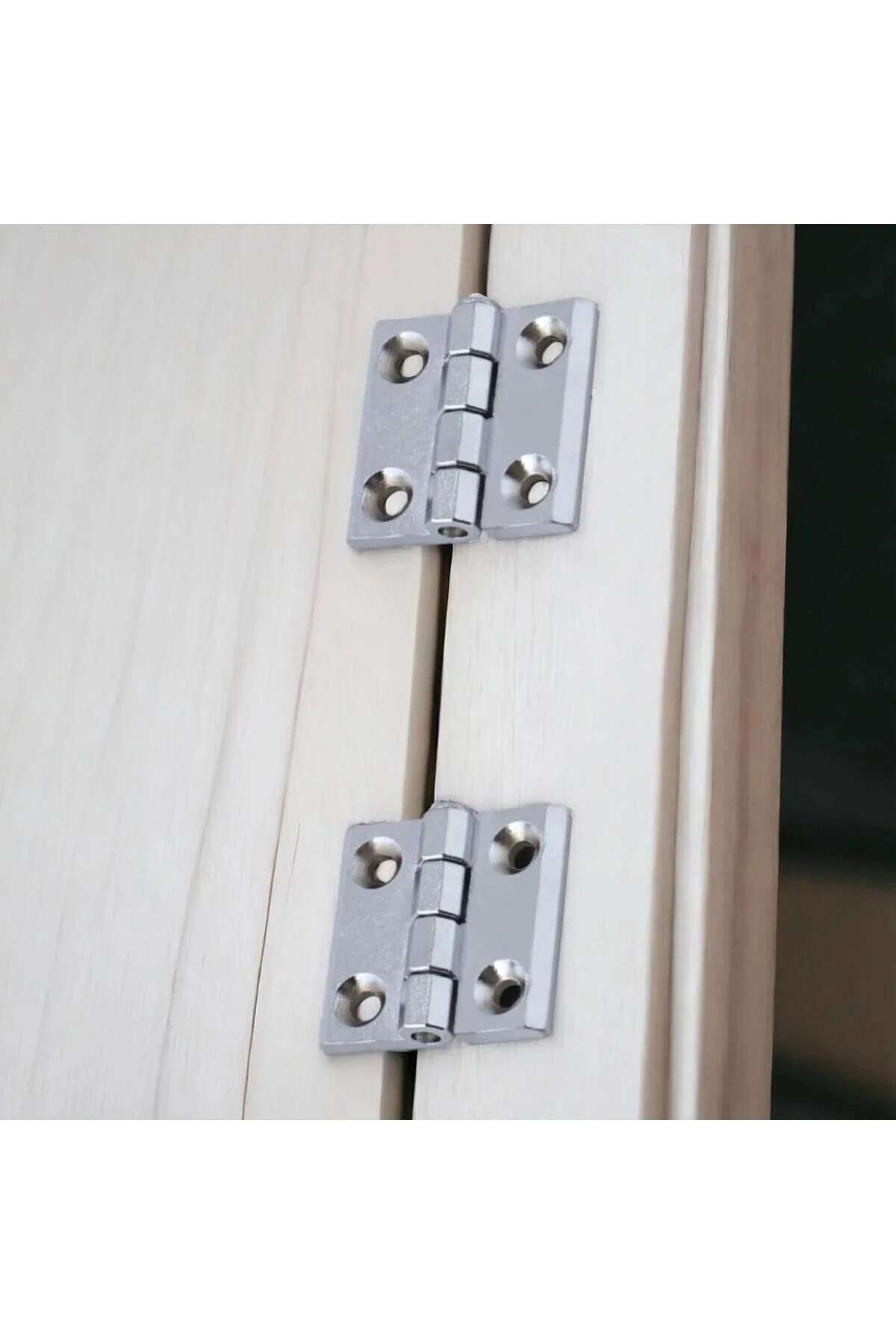 Gümüş Metal Yaprak Menteşe 4 ADET 50x50 mm Dayanıklı Kapı Pencere Dolap ve Mobilya Kullanımına Uygun