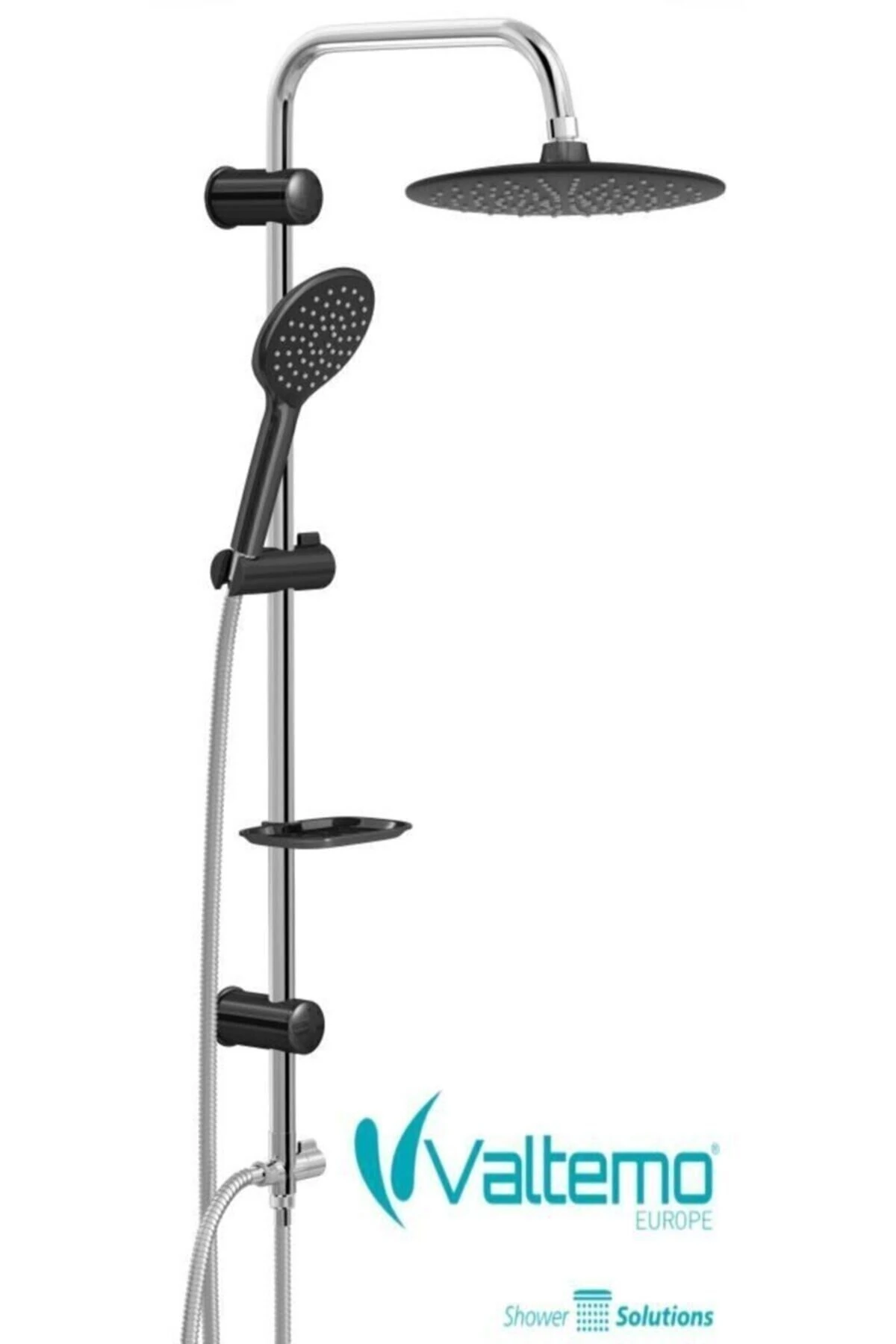 Vs5280 Siyah - Krom Tepe Yağmurlamalı Duş Seti Aqua Black