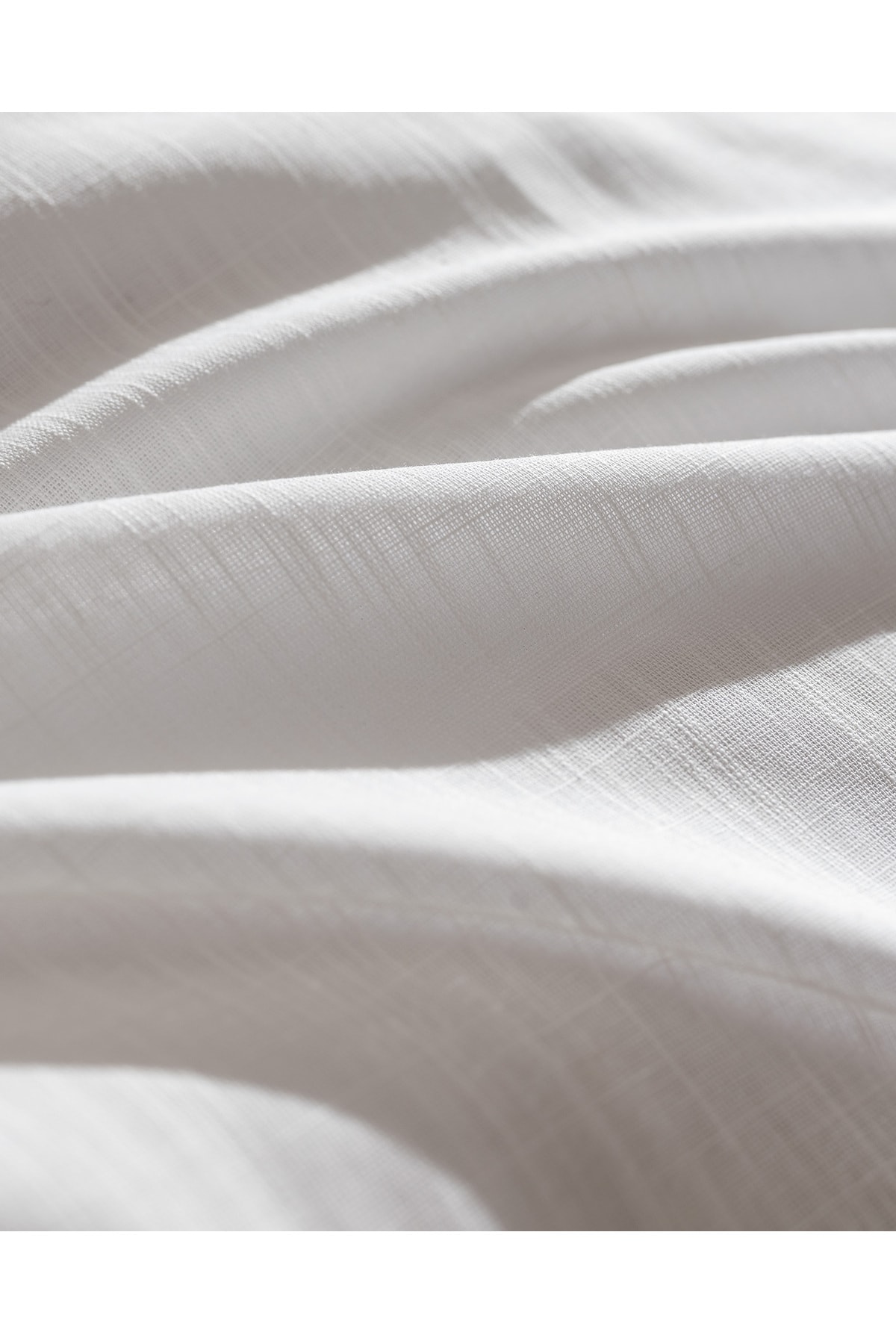Tina King Size Linen Look Yıkamalı %100 Pamuk Nevresim Takımı - Beyaz/Lacivert