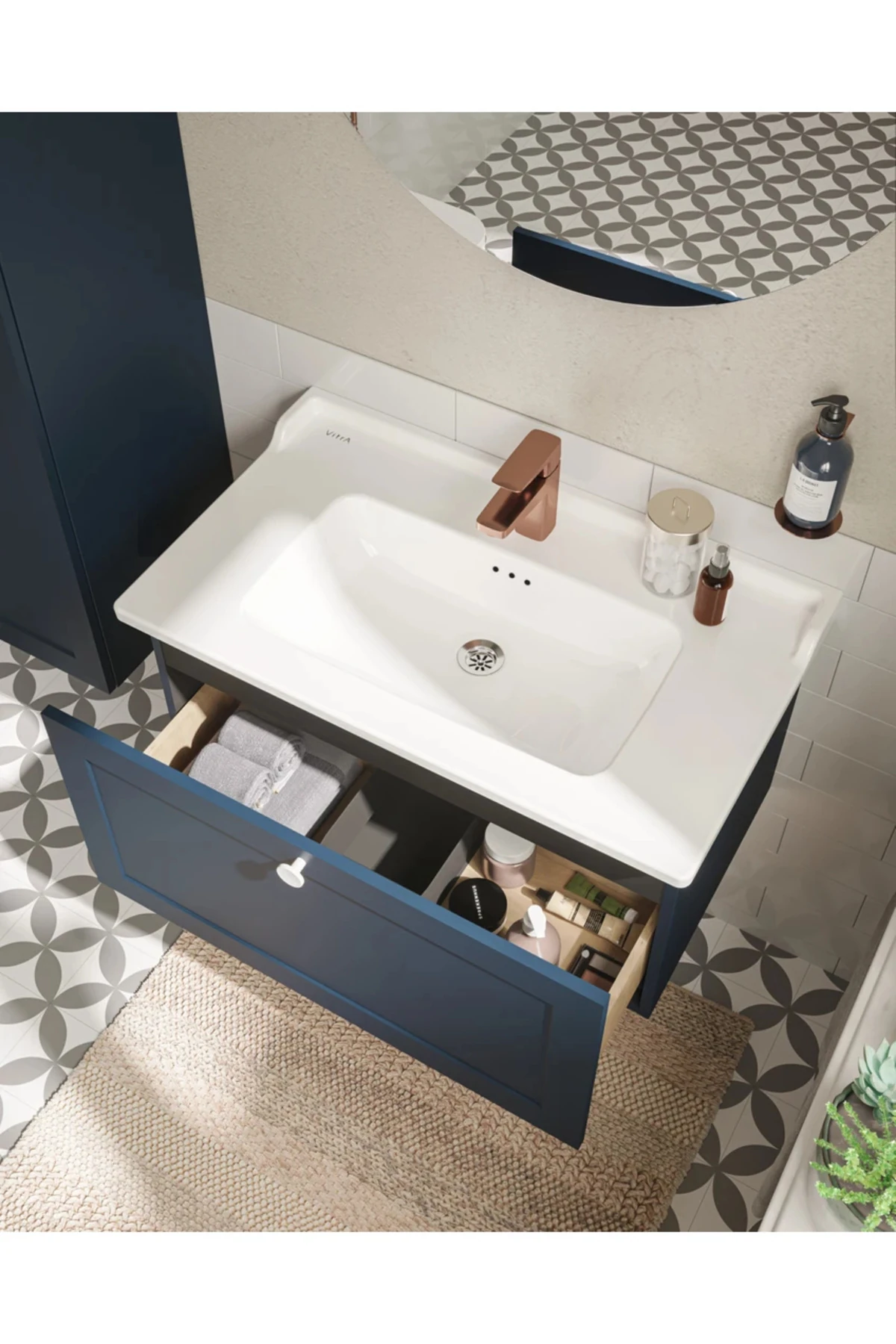 Root A4273226 Square Lavabo Bataryası , Bakır