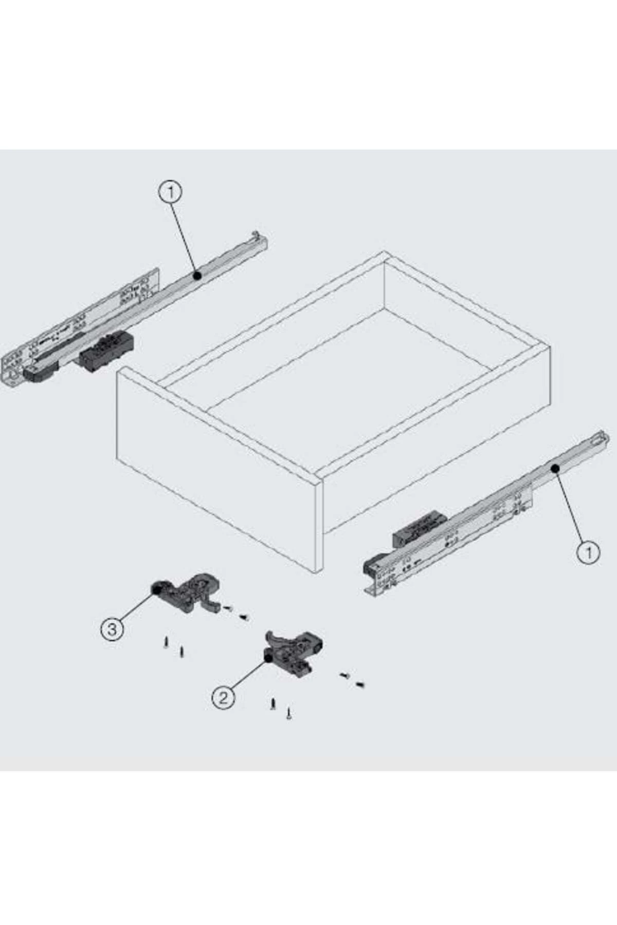 Push Open 500 mm Kısmi Açılım Ray