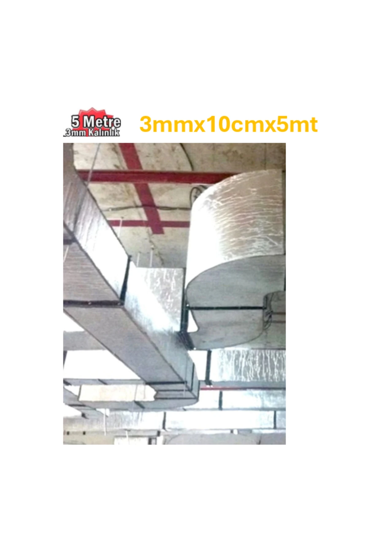 Folyolu Kauçuk Bant 3mmx10cmx5mt Isı Ve Ses İzolasyon Bandı Alüminyum Kauçuk Yalıtım Bandı