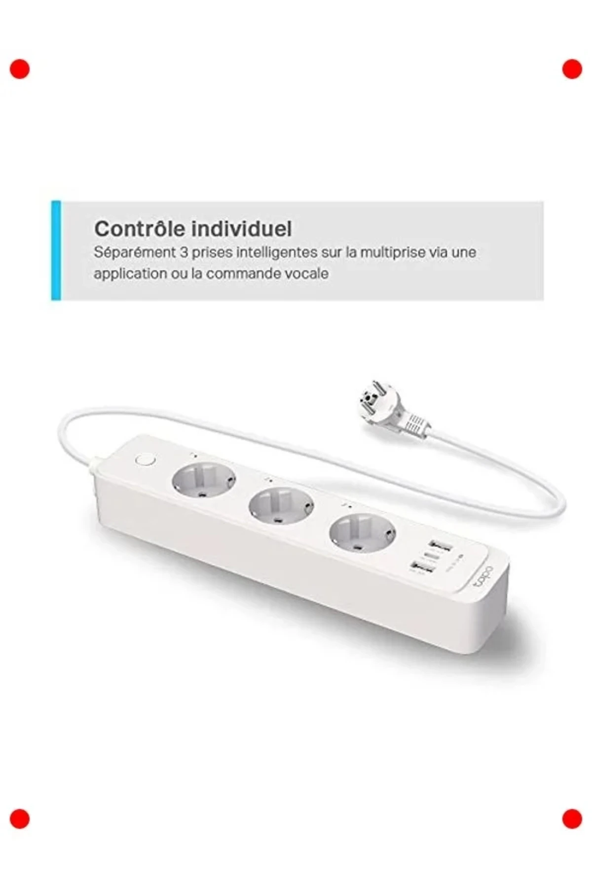 Akıllı Wi-Fi Çoklu Priz: 3'lü, Hızlı Şarj, Uzaktan Kontrol
