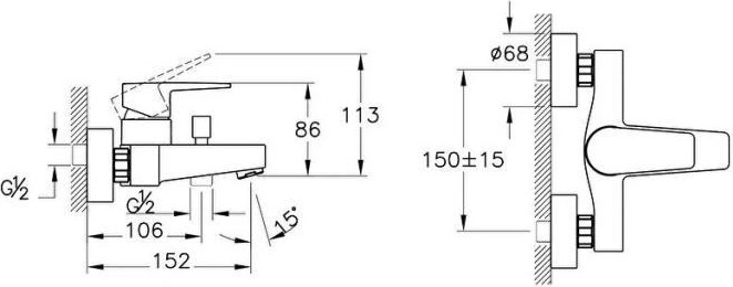 A43063 Flow Square Krom Banyo Bataryası