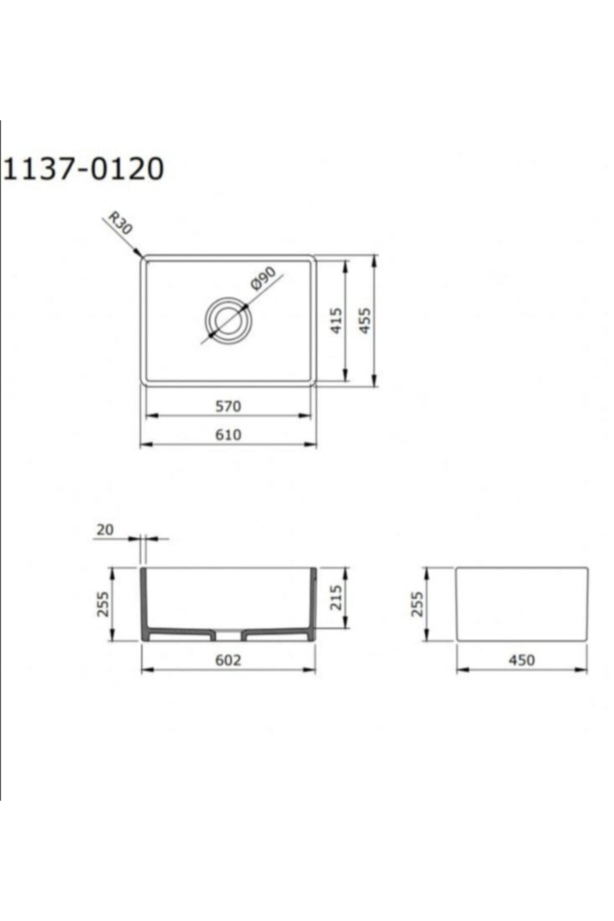 Lavello Mutfak Evyesi 60 Cm Gri 1137-006-0120