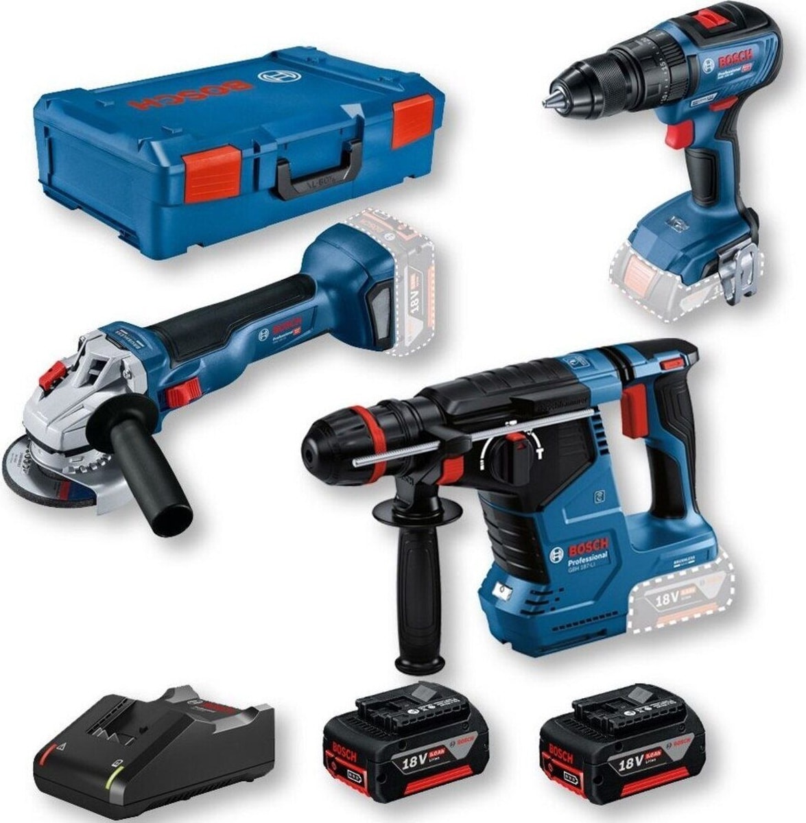 BOSCH Gbh+Gws+Gws+Gsr 18V 2X5.0AH Xl-Boxx