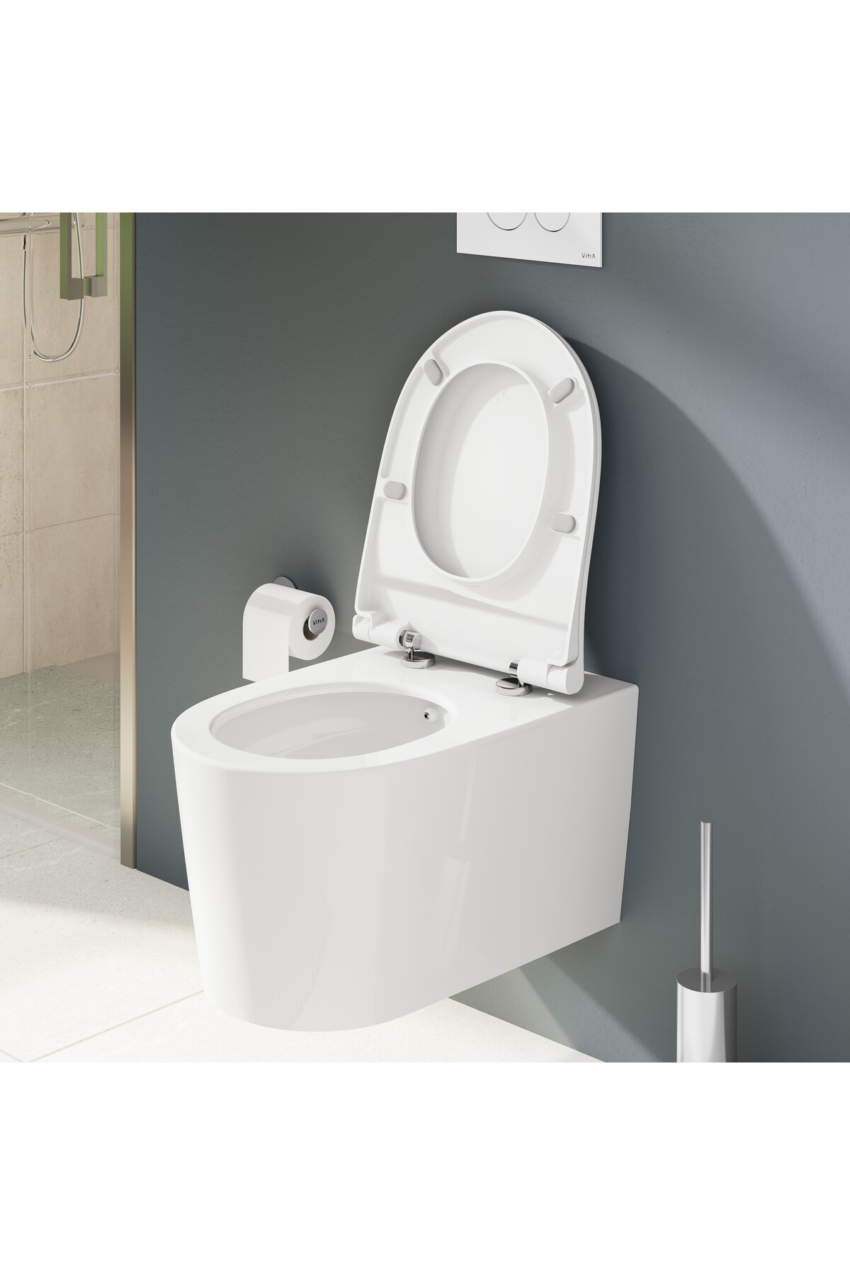 Nest Nest QuantumFlush 220-003R009 Slim Soft Klozet Kapağı, Yavaş Kapanır, Beyaz