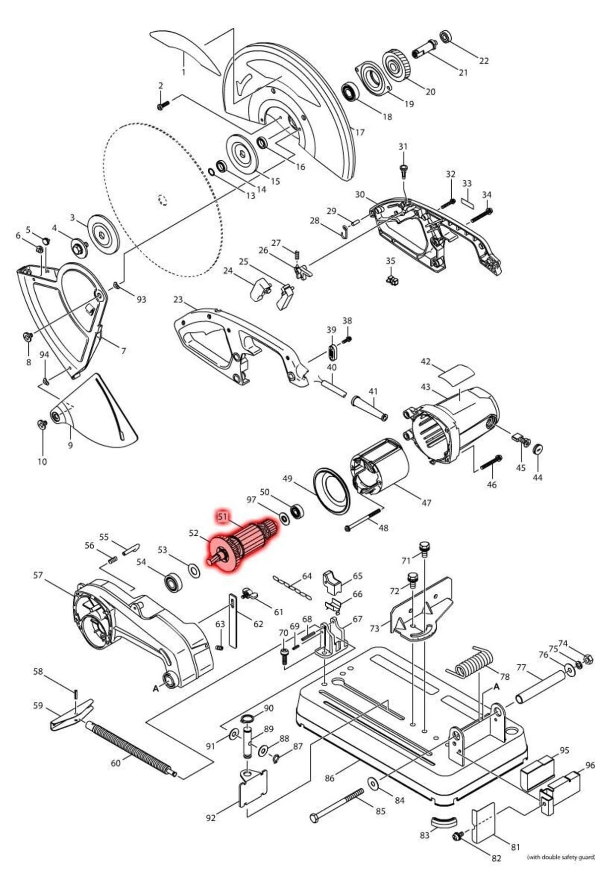 Makita Mlc140 Endüvi Rotor Kollektör Ürün Kodu 516884-1
