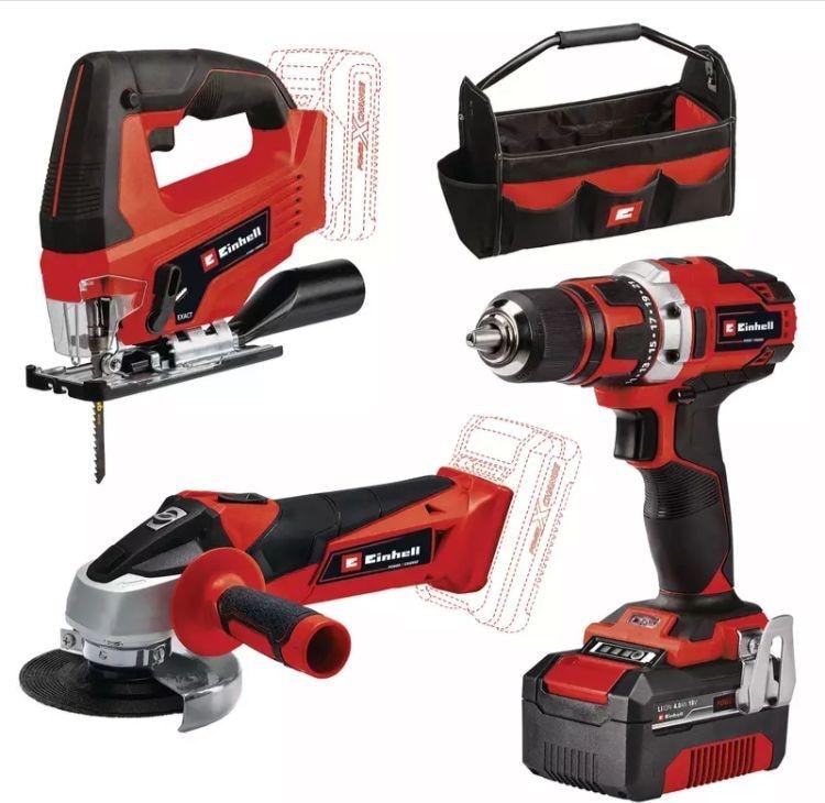 EİNHELL Te-Tk 18/3 Li Kit (Js+Cd+Ag) Akülü Combo Alet Seti 1x4,0 Ah